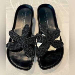 Robert Clergerie beaded black sandals